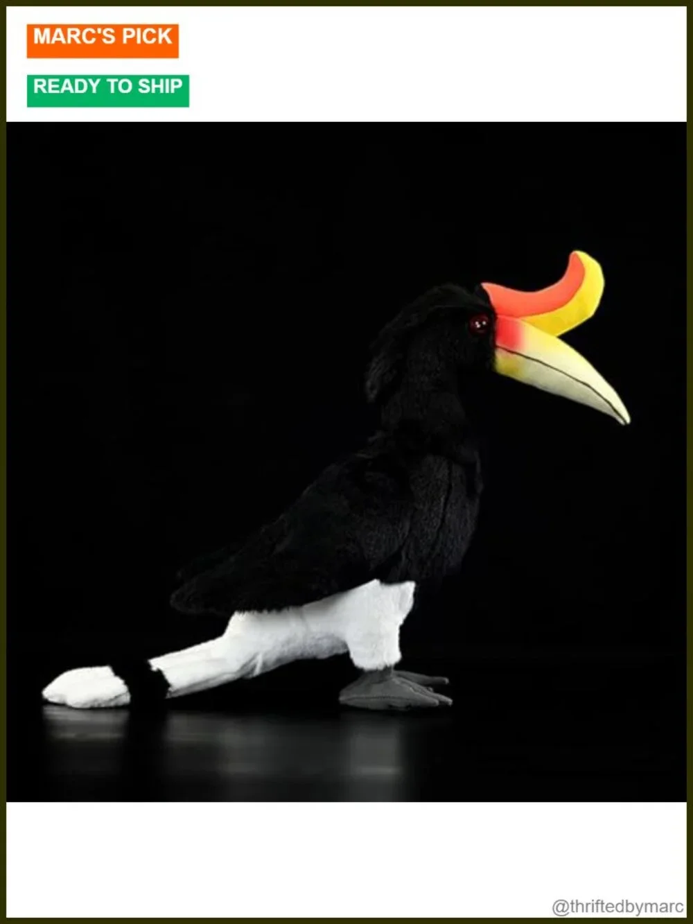 Realistic Rhinoceros Hornbill Plush Toy, 12